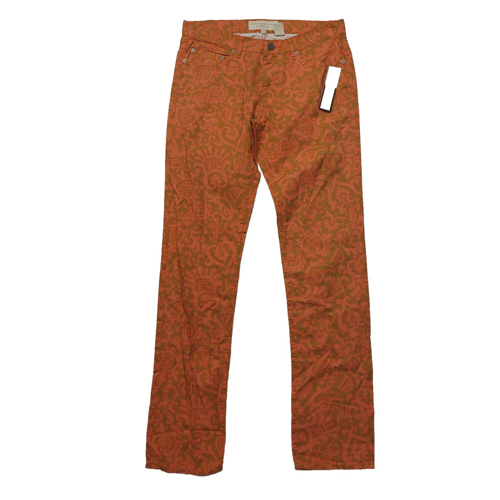 Marc by Marc Jacobs Orange & Tan New Uniform Fit Straight Leg Jeans 31x34